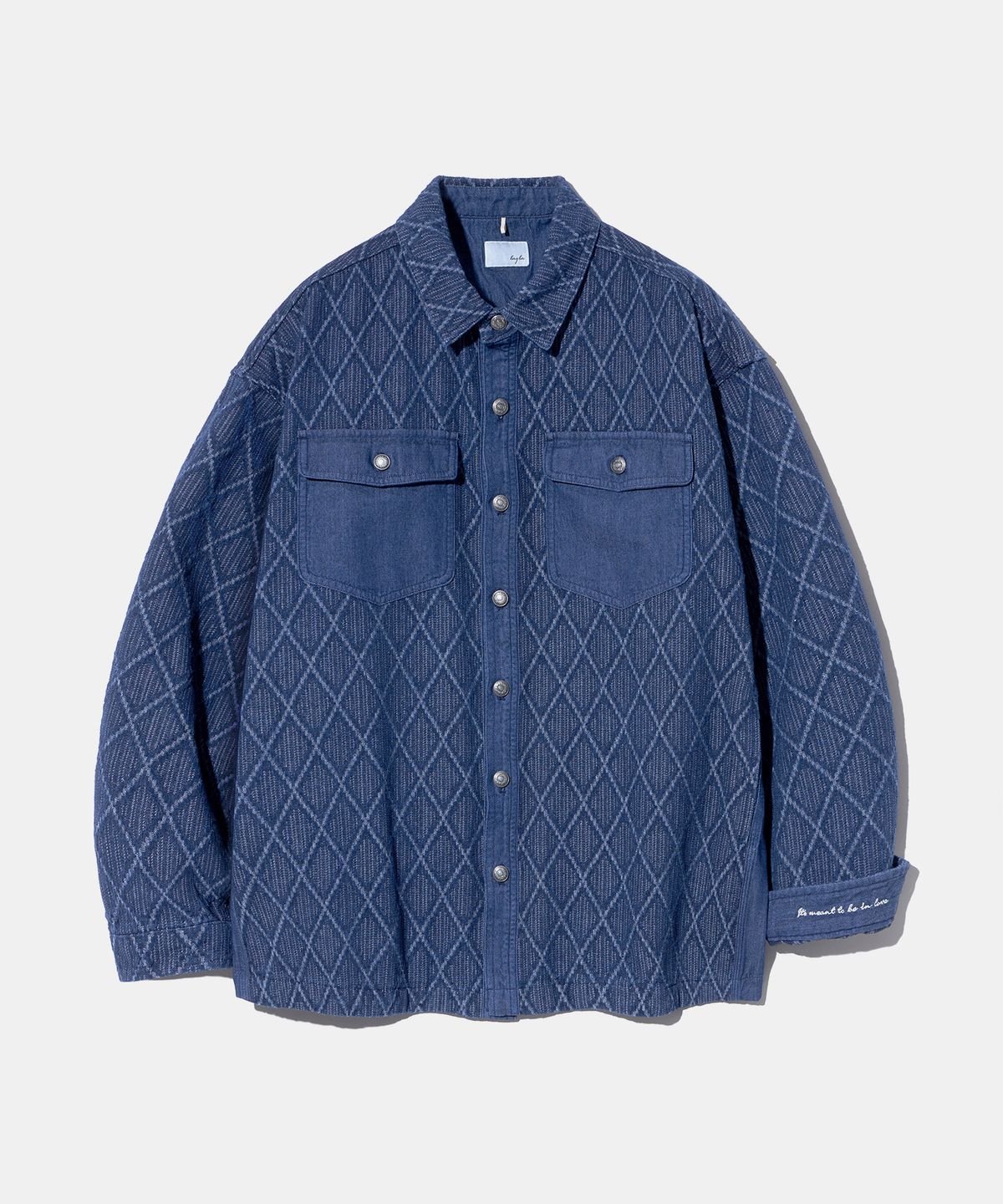 다이아몬드 레이라(DIAMOND LAYLA) Vintage Washed diamant en denim Oversized Shirt S159