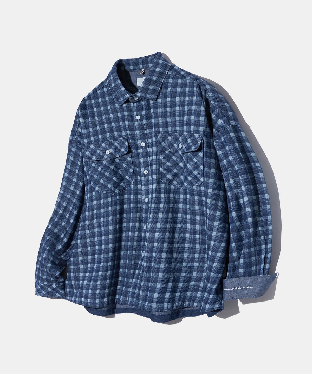 다이아몬드 레이라(DIAMOND LAYLA) Washed Denim Laser Check Shirt S163