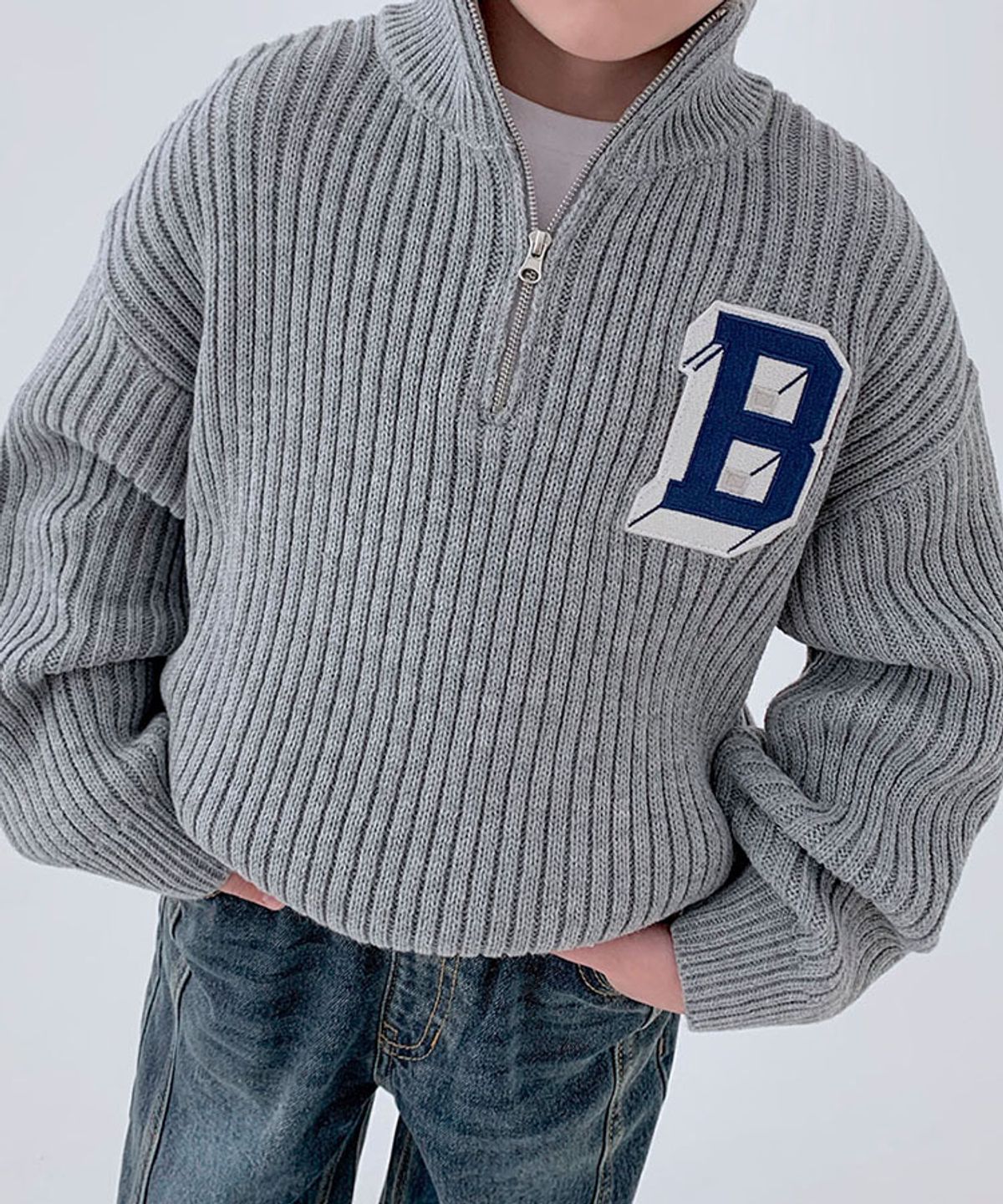 베리클로젯(BERRYCLOSET) 코지 무드 반집업 니트