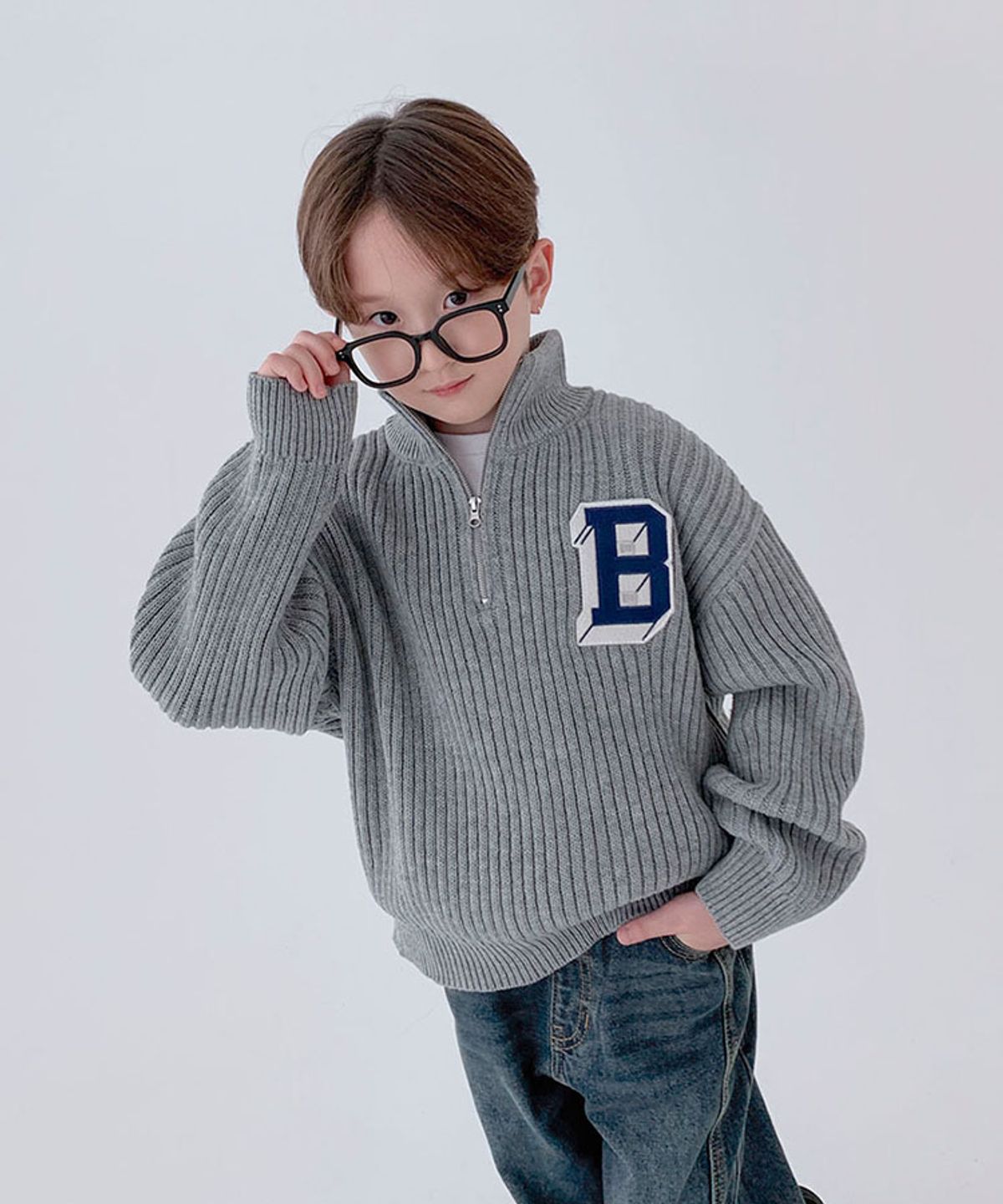 베리클로젯(BERRYCLOSET) 코지 무드 반집업 니트