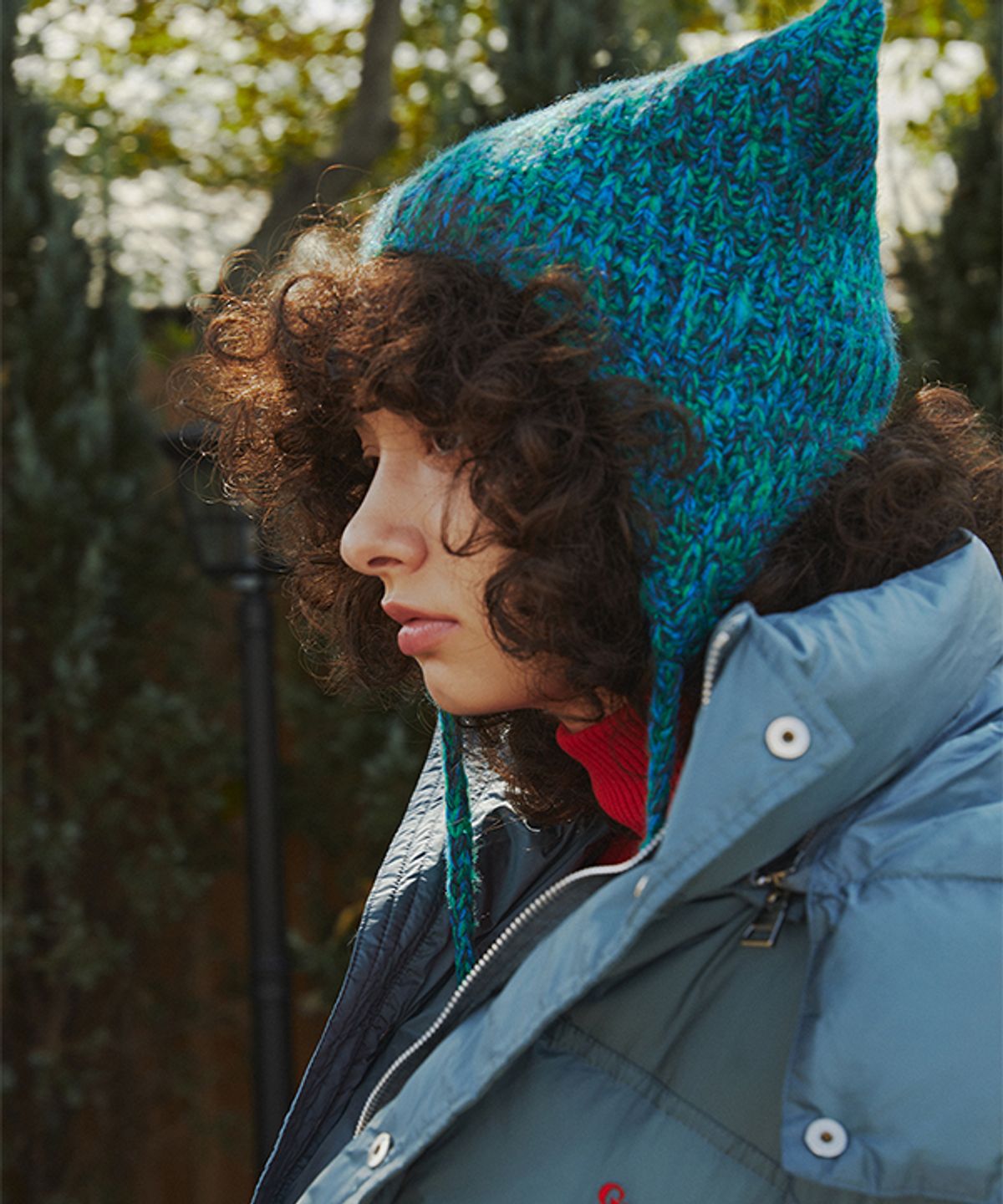 그린버터(GREENBUTTER) Cat Tassel Bonnet Hat (Forest)