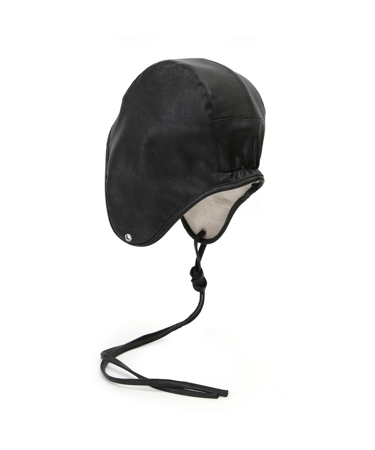 언더컨트롤 스튜디오(UNDERCONTROL STUDIO) 가죽 플리스 양면 이어플랩 겨울 항공모 비니 AVIATOR HAT / REVERSE / G LEATHER BK