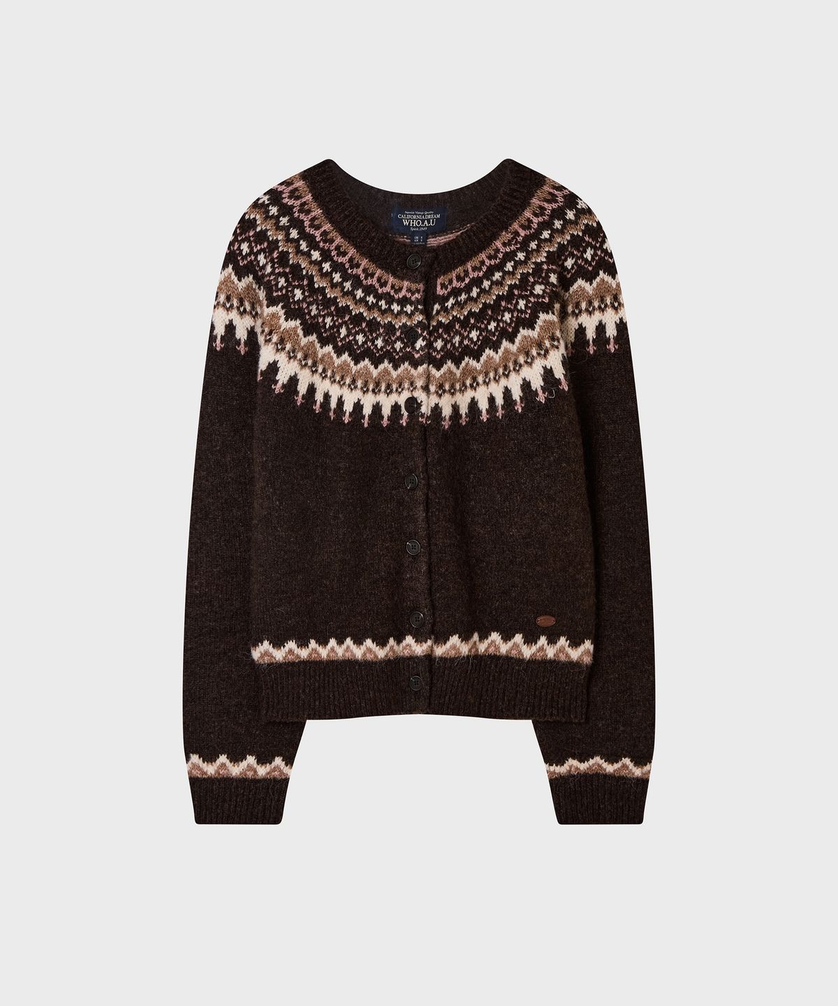 후아유(WHO.A.U) Fair Isle Cardigan / WHCKG4V24F