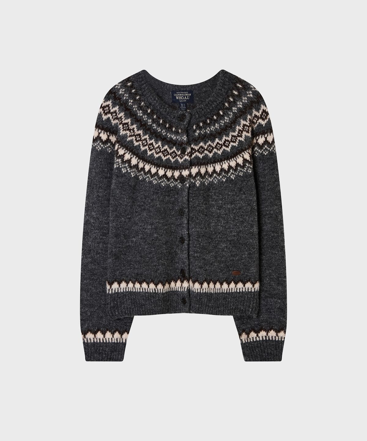 후아유(WHO.A.U) Fair Isle Cardigan / WHCKG4V24F