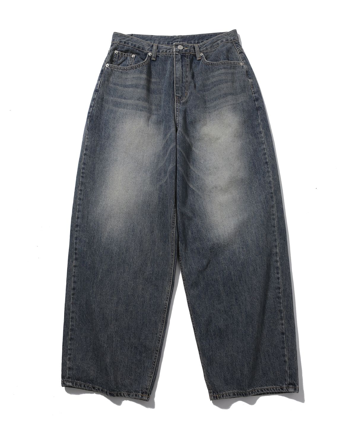 어니브(ANIV) CAT BRUSH FADE WIDE DENIM PANTS VINTAGE BLUE