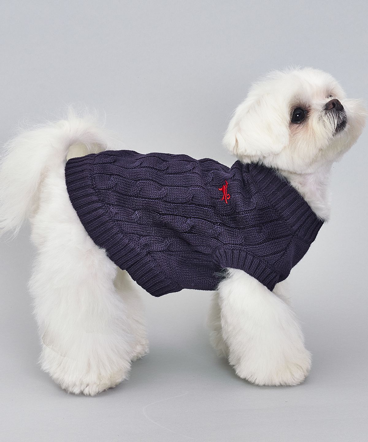 도그아이(DOGI) 강아지 실내복 순면 니트 네이비