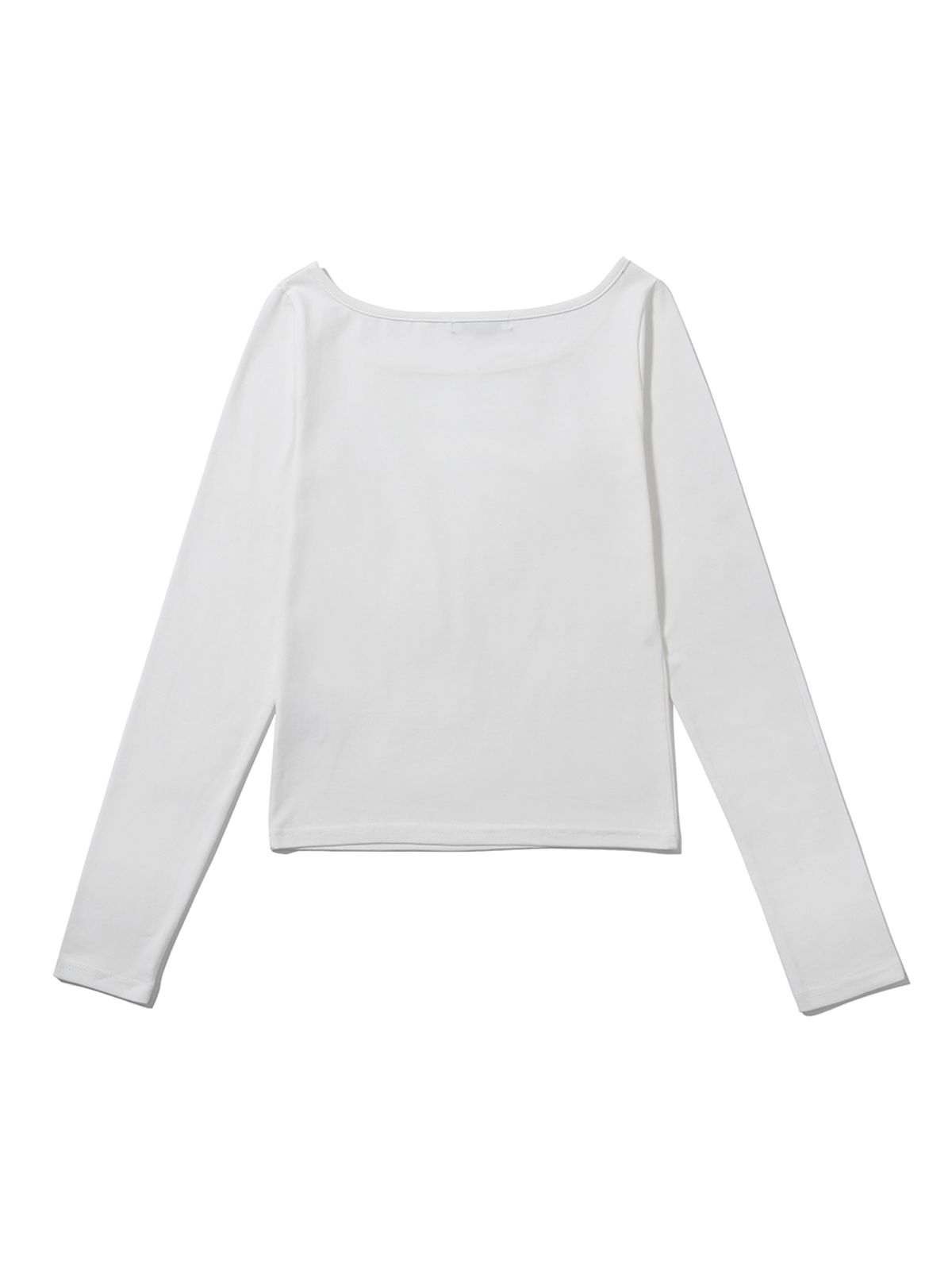 어니브(ANIV) OVAL NECK STEEL LOGO SLEEVE WHITE