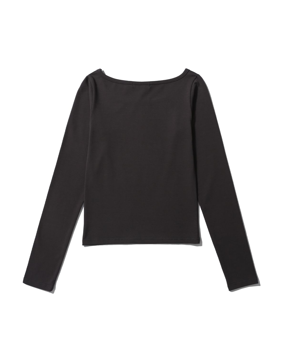 어니브(ANIV) OVAL NECK STEEL LOGO SLEEVE CHARCOAL