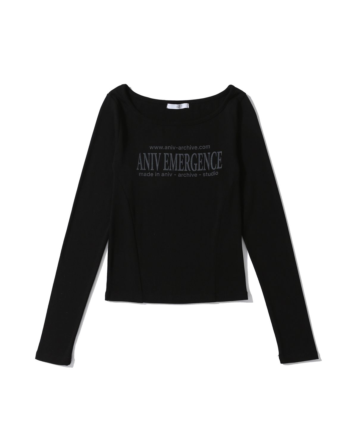 어니브(ANIV) EM GRAPHIC LOGO SLEEVE BLACK