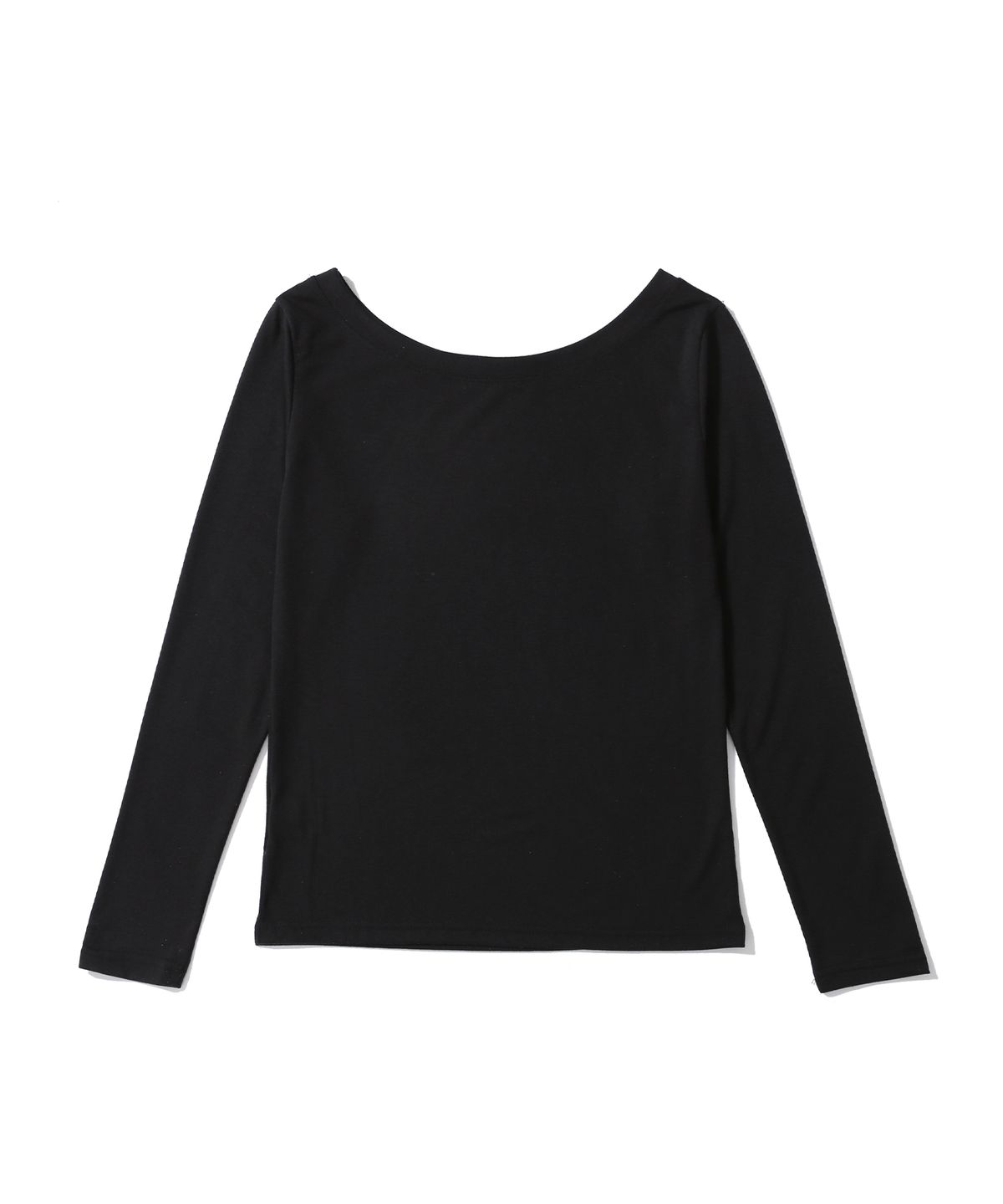 어니브(ANIV) OFF SHOULDER LETTERING LONG SLEEVE BLACK