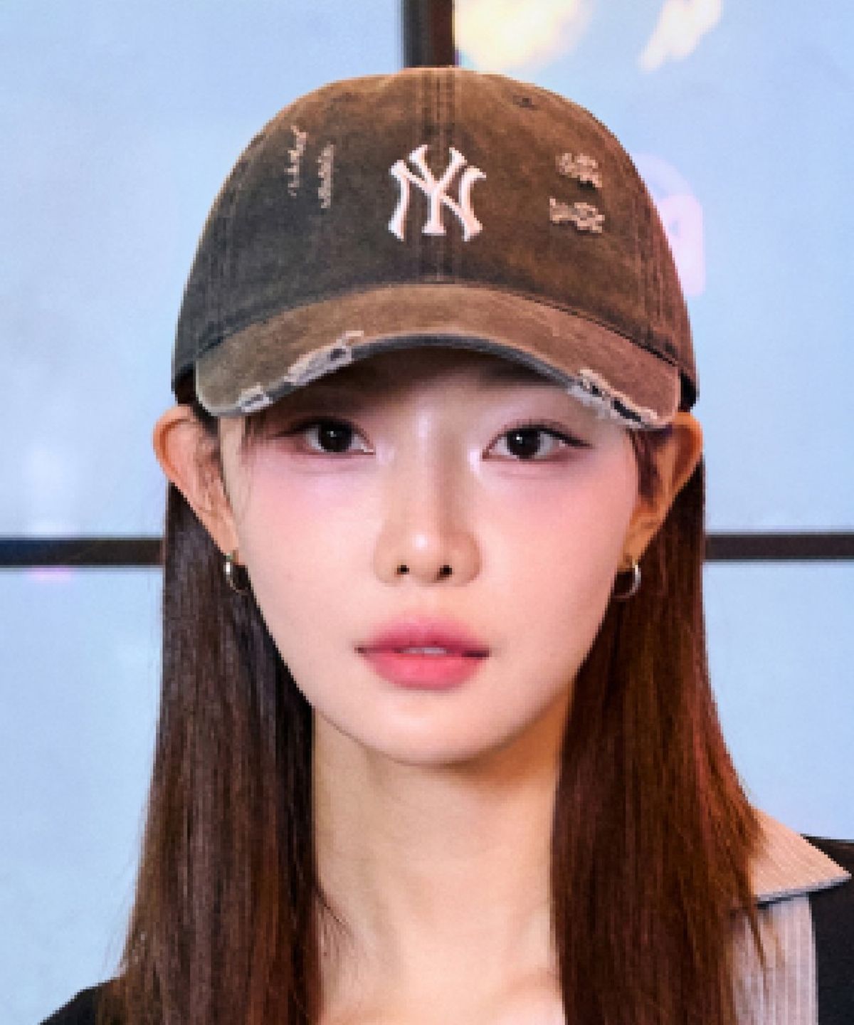 엠엘비(MLB) 데미지 워싱 언스트럭쳐 볼캡 NY (Charcoal Grey)