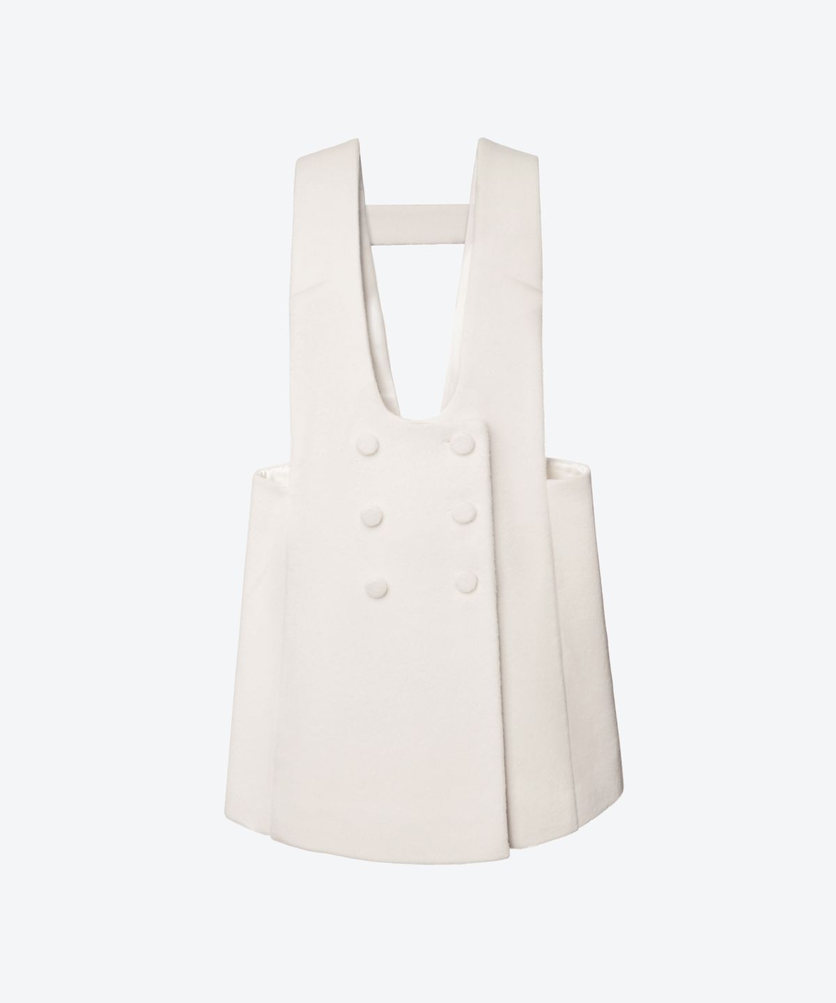 언티지(UNTAGE) 울 트라페즈 미니 원피스 드레스(White)_UWS-SS21
