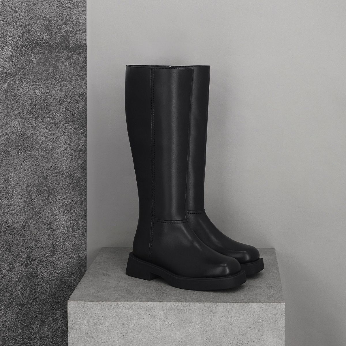 엘칸토(ELCANTO) 마쯔 여성 베이직 스퀘어 롱부츠 4cm LCWL73M44V