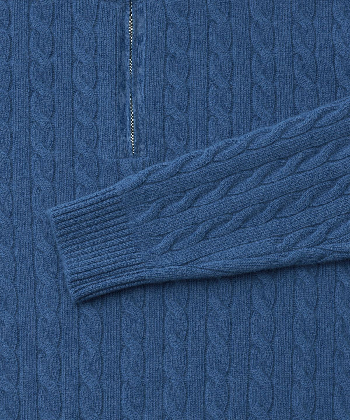 어나더 오피스(ANOTHER OFFICE) Half Zip-Up Cable Sweater (Blue)