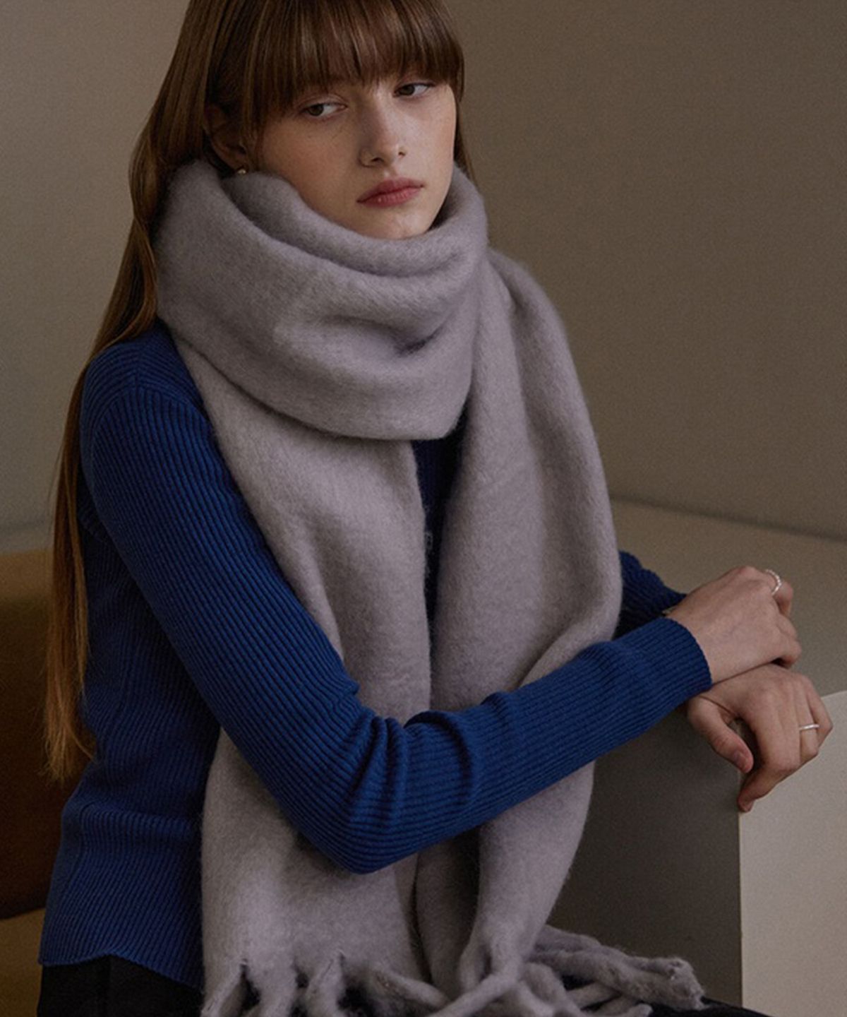어다울(ADAUL) Woul long wide muffler - 8color