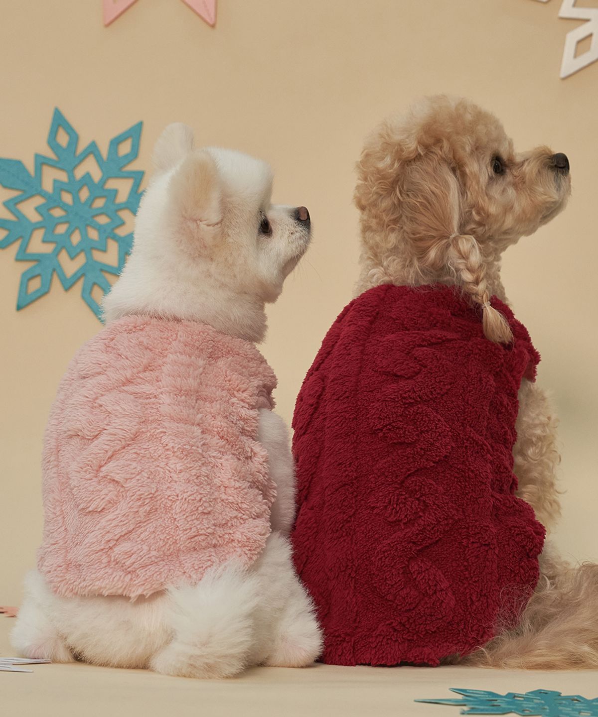 도그아이(DOGI) 강아지 양털 꽈배기티 S-5XL 레드