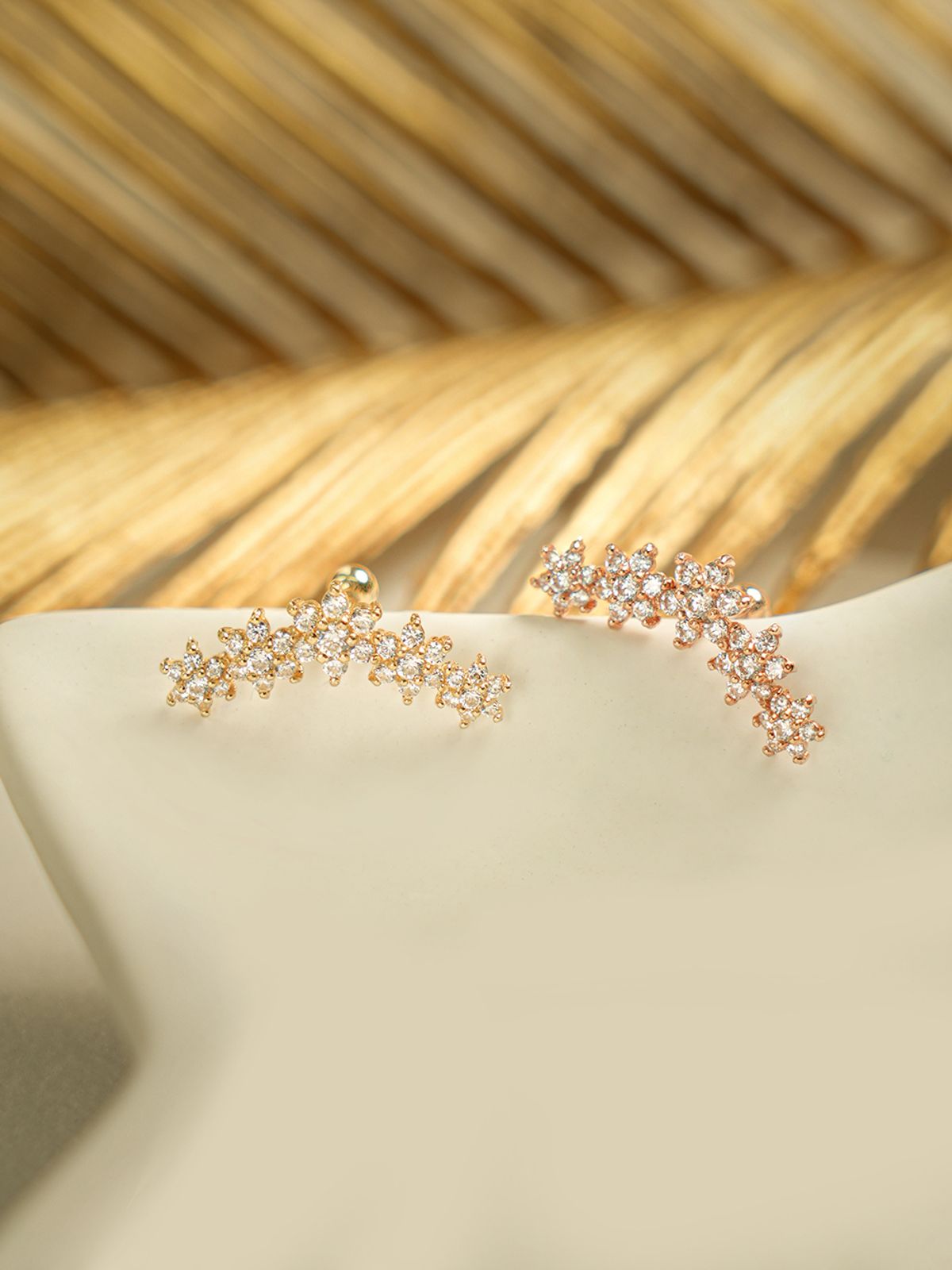 미니멀피어싱(MINIMALPIERCING) 14K 가랜드 플라워 큐빅 피어싱 귀걸이