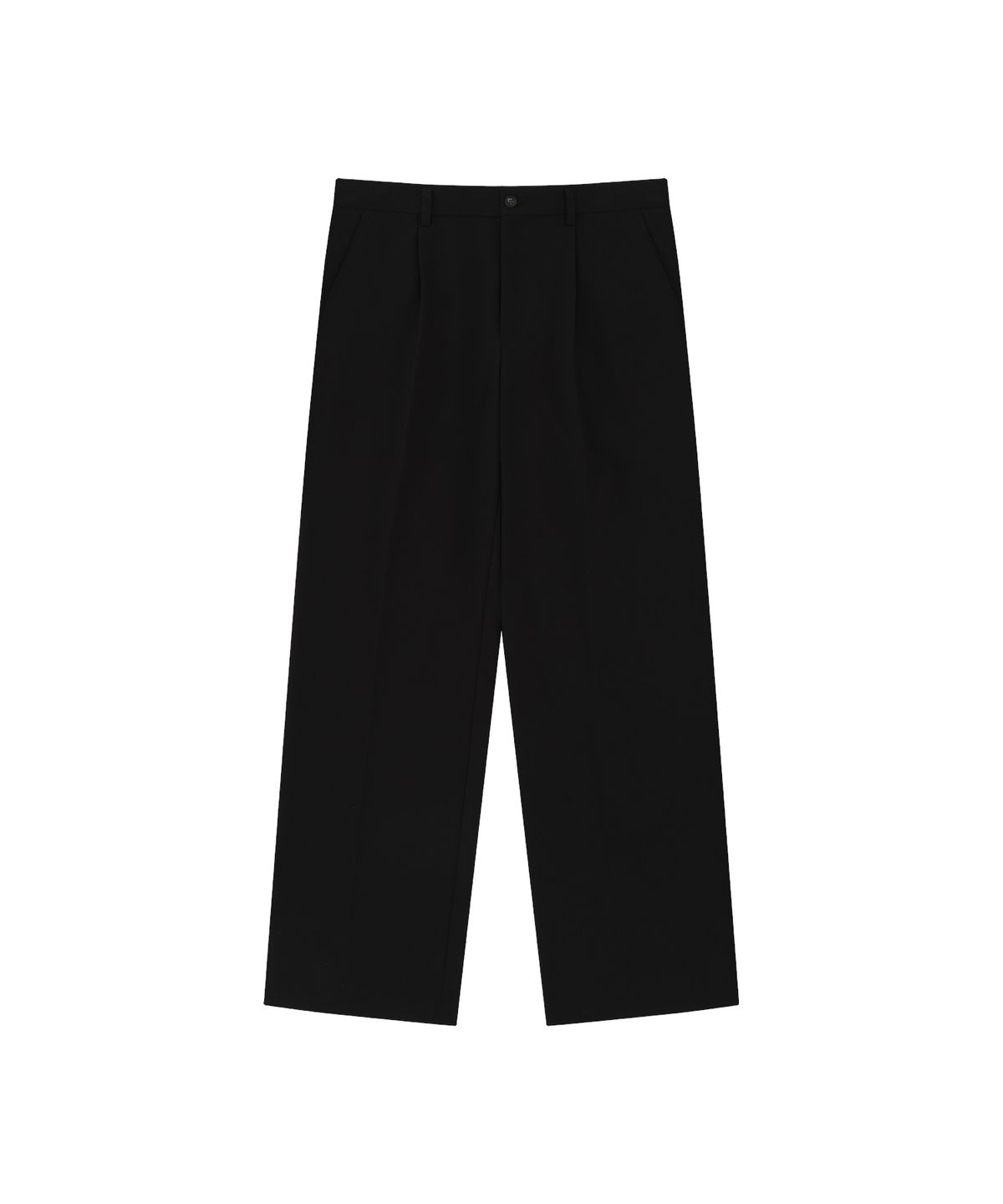 홍우성(HONGWOOSUNG) ONETUCK WIDE FLAT TROUSERS_BLACK