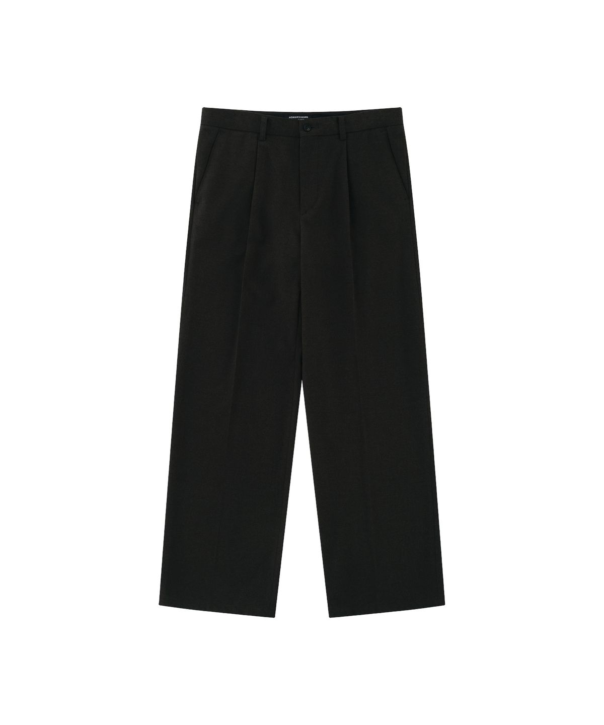 홍우성(HONGWOOSUNG) ONETUCK WIDE FLAT TROUSERS_KHAKI