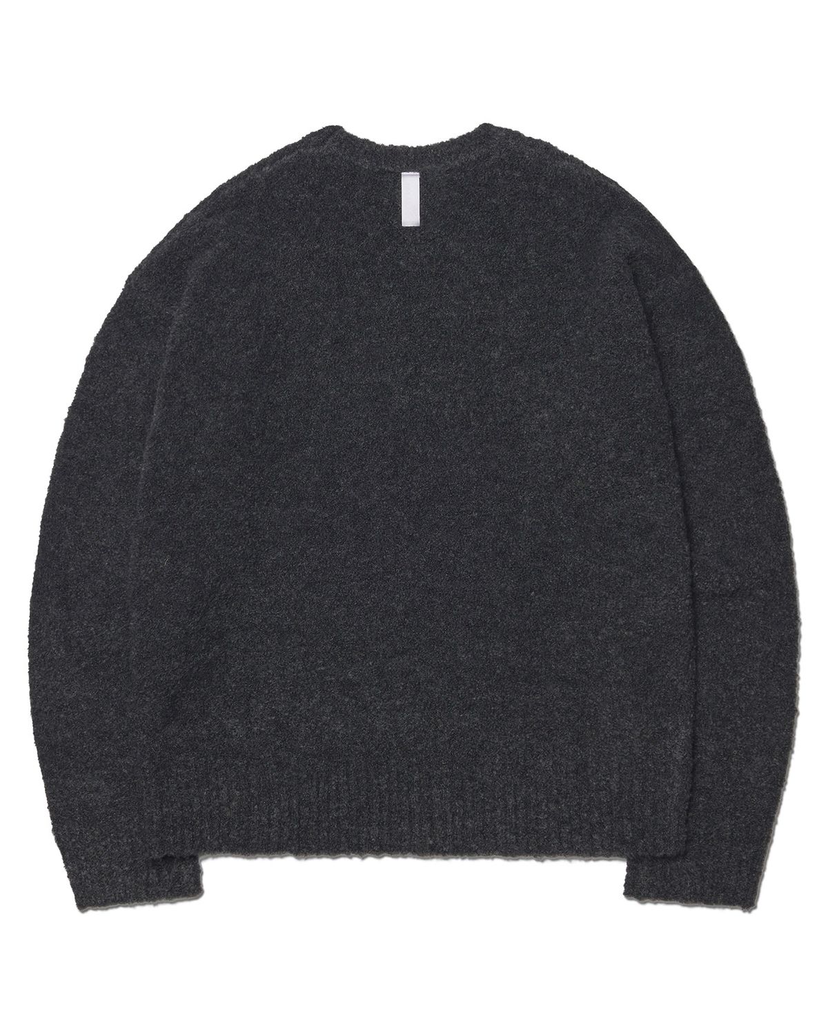 노매뉴얼(NOMANUAL) REVERSIBLE WOOL HAIRY KNIT - CHARCOAL