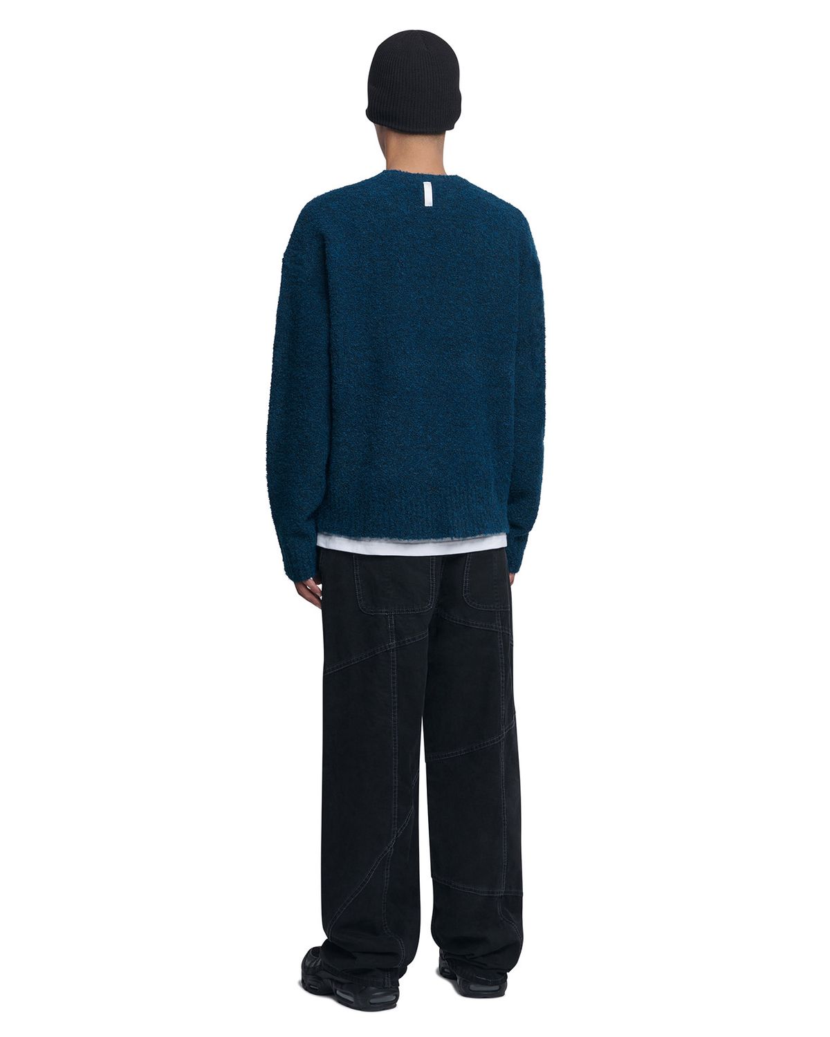 노매뉴얼(NOMANUAL) REVERSIBLE WOOL HAIRY KNIT - WHALE BLUE