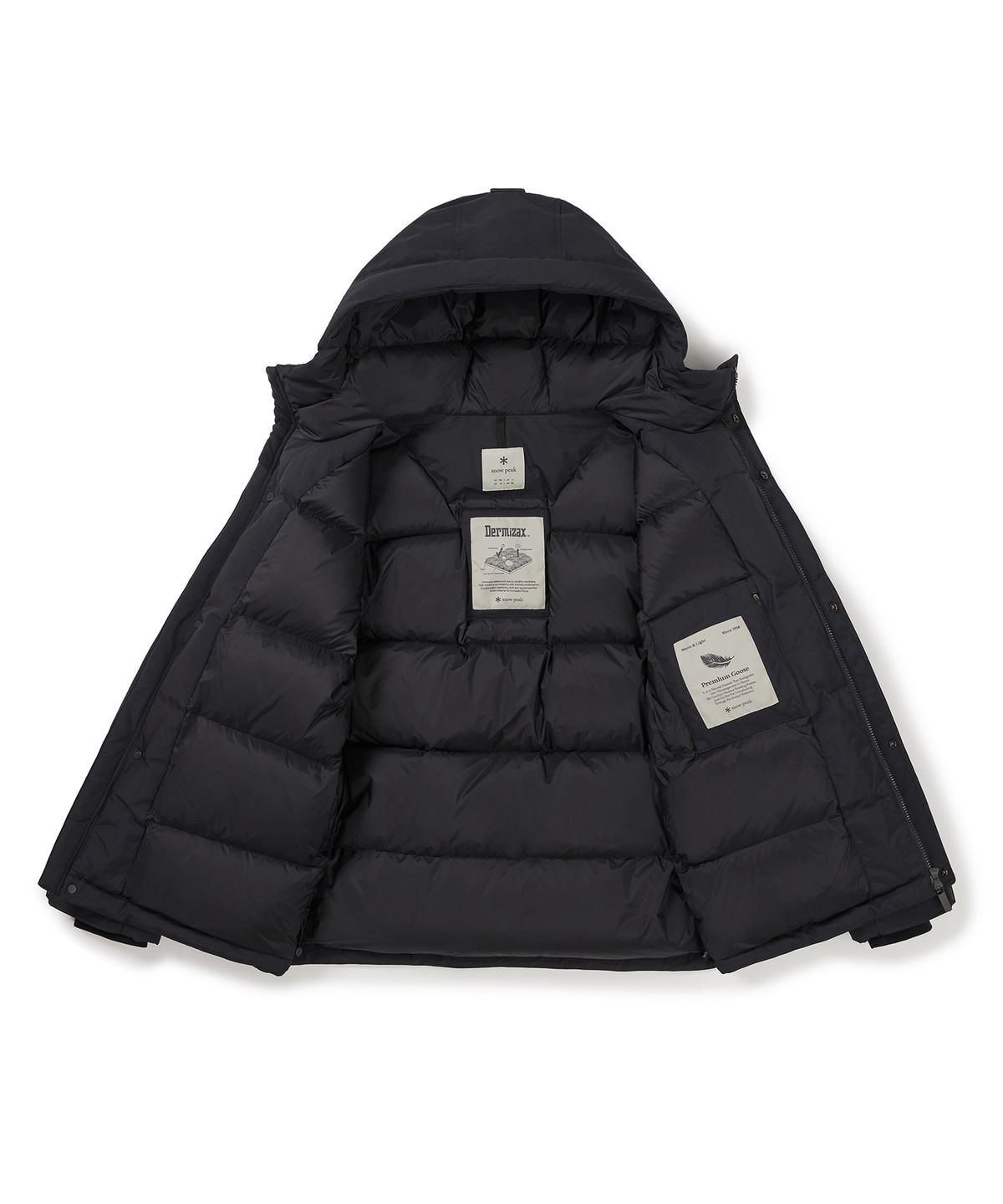 스노우피크 어패럴(SNOWPEAK APPAREL) 프리미엄 후드 헤비 구스 다운 자켓 (S24WMTDJ32) Black