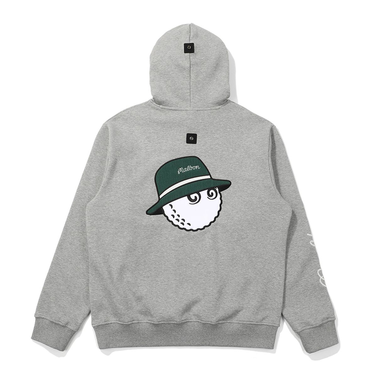 말본 골프(MALBON GOLF) 말본 스크립트 기모 후드 맨투맨 MELANGE GRAY (MAN)