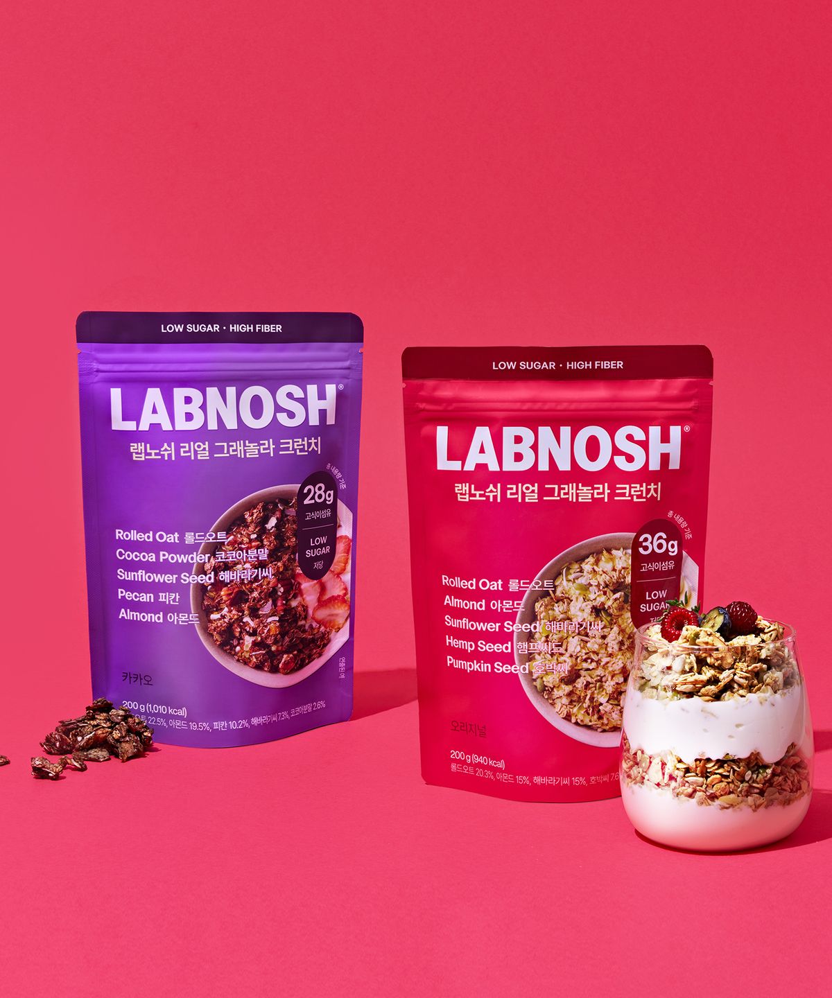랩노쉬(LABNOSH) 리얼 그래놀라 크런치 2종 골라담기 (2개입)