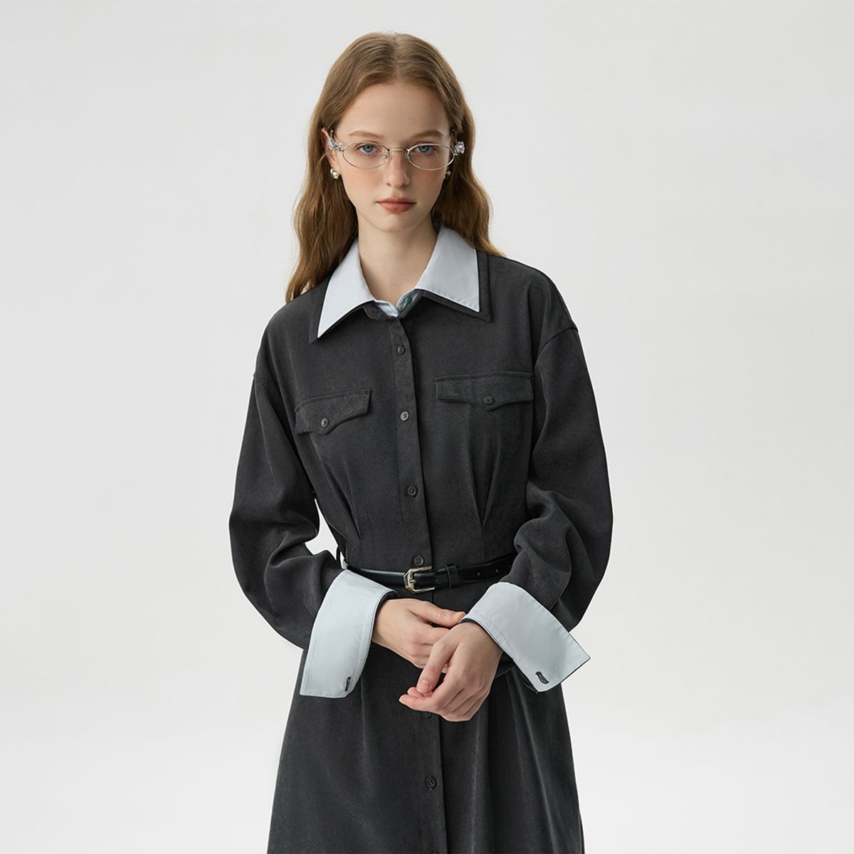 웬스데이딜라잇(WEDNESDAY DELIGHT) WD_Color lapel shirt dress