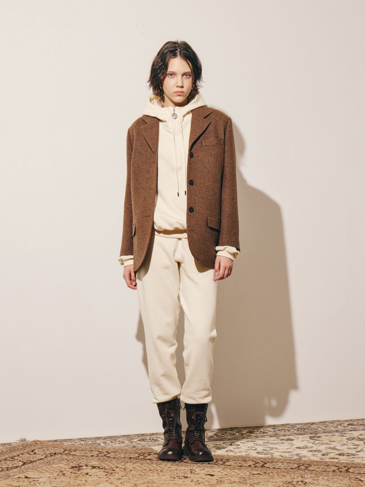 미바이와이(MI BY Y) 해리스 울 싱글자켓_KHAKI BROWN