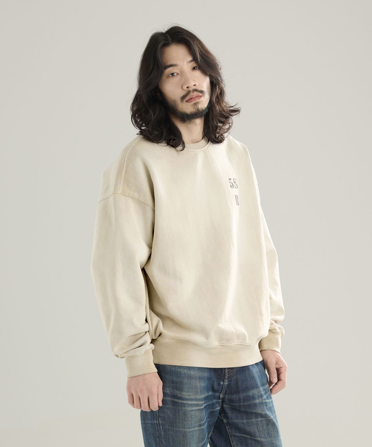 레이버코(RAVER CO) 5SR 올드앤더티 스웨트셔츠 아이보리