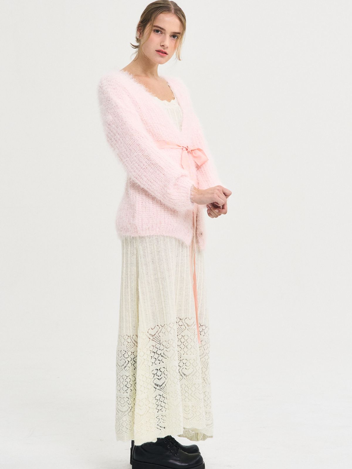 쏘리, 투 머치 러브(SORRY, TOO MUCH LOVE) Adorable Fur String Cardigan_Pink