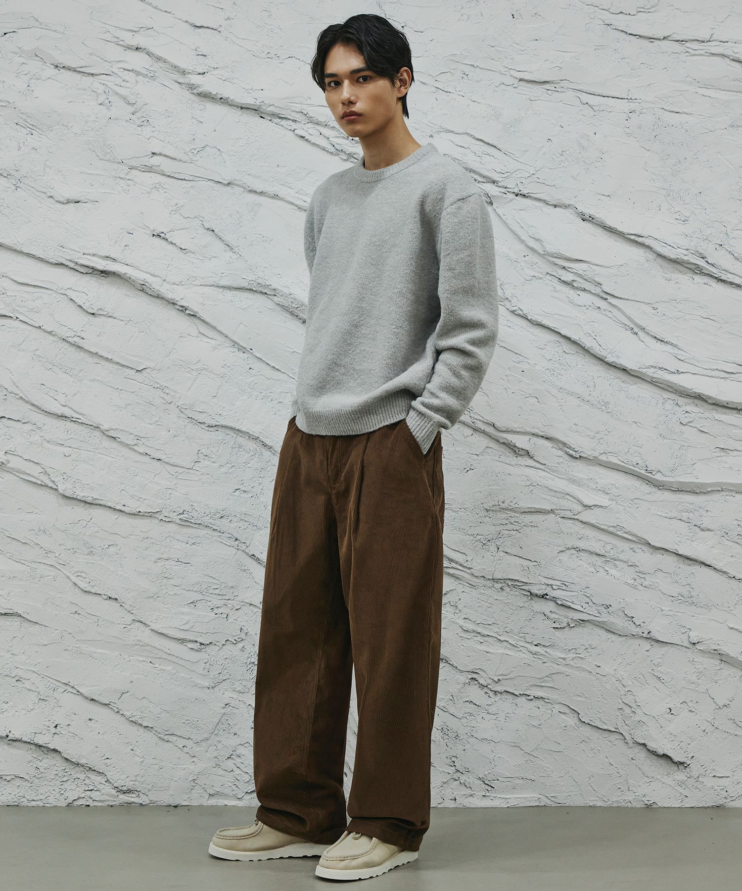 【BAON】Koruni Corduroy Wide Pants Corduroy Pants, Brown Corduroy Baggy Pants, Casual Corduroy