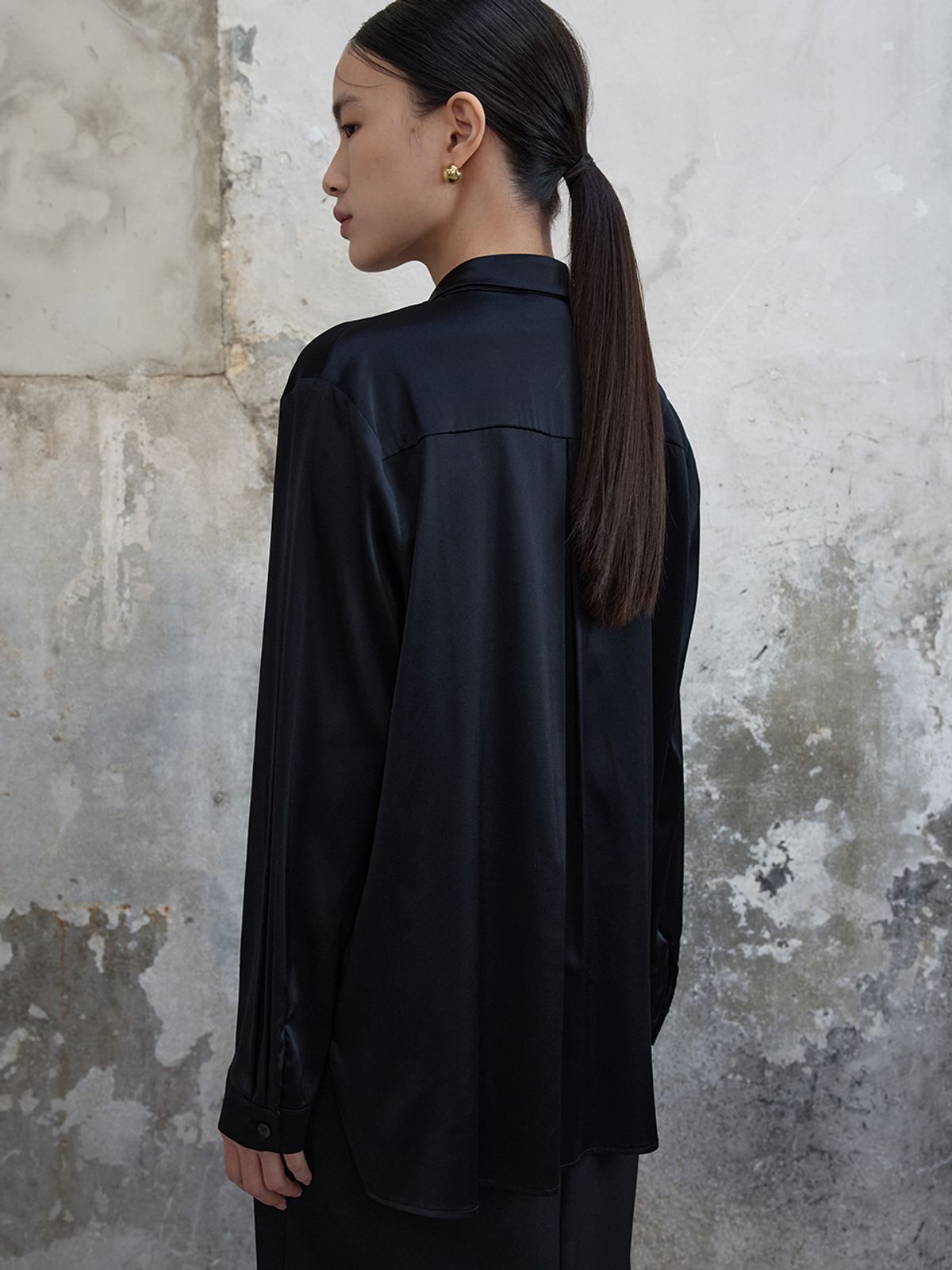분닥세인츠(THE BOONDOCK SAINTS) Vintage Collar Silk Shirt Black