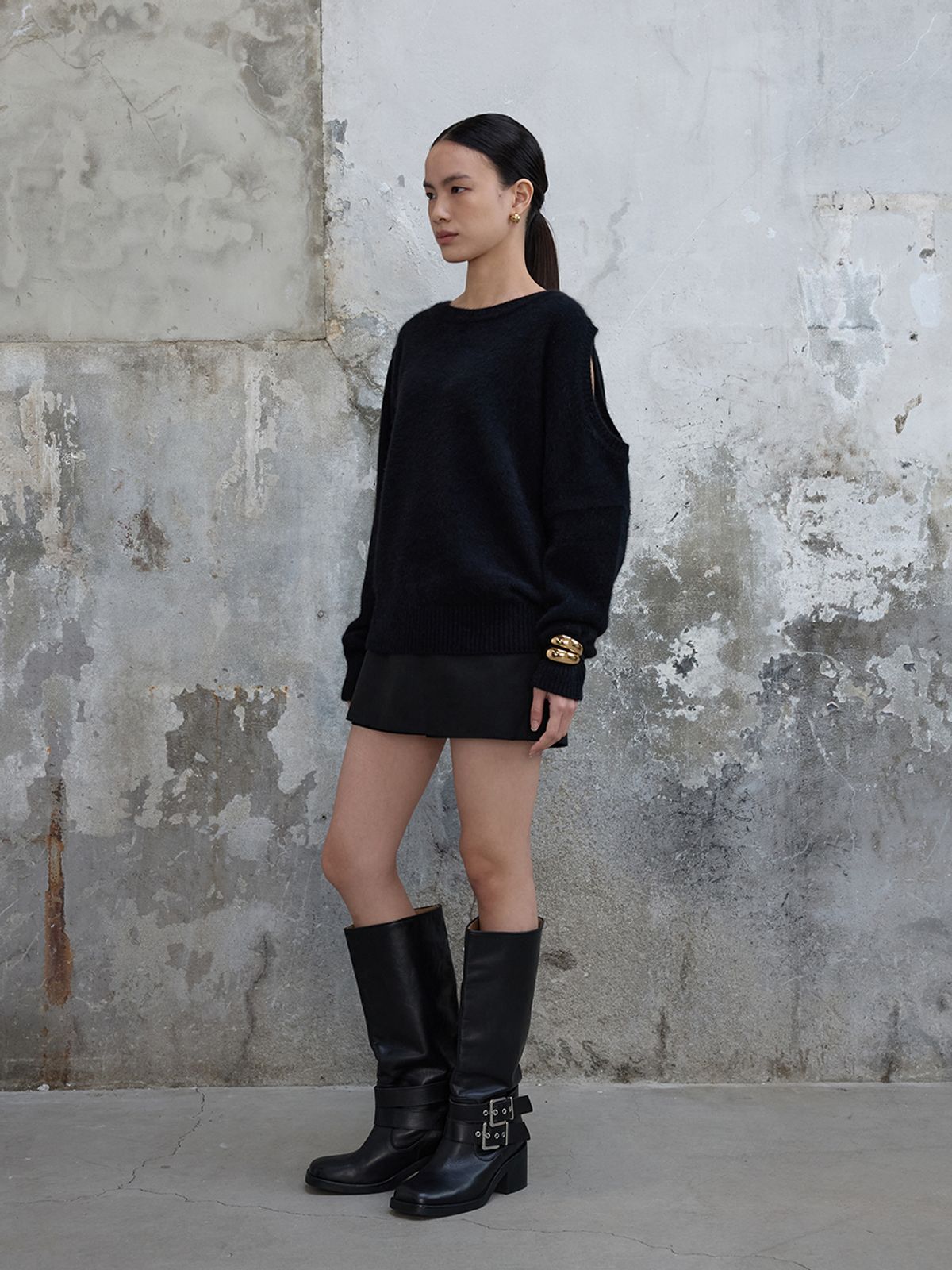 분닥세인츠(THE BOONDOCK SAINTS) Suede Skirt Pants Black