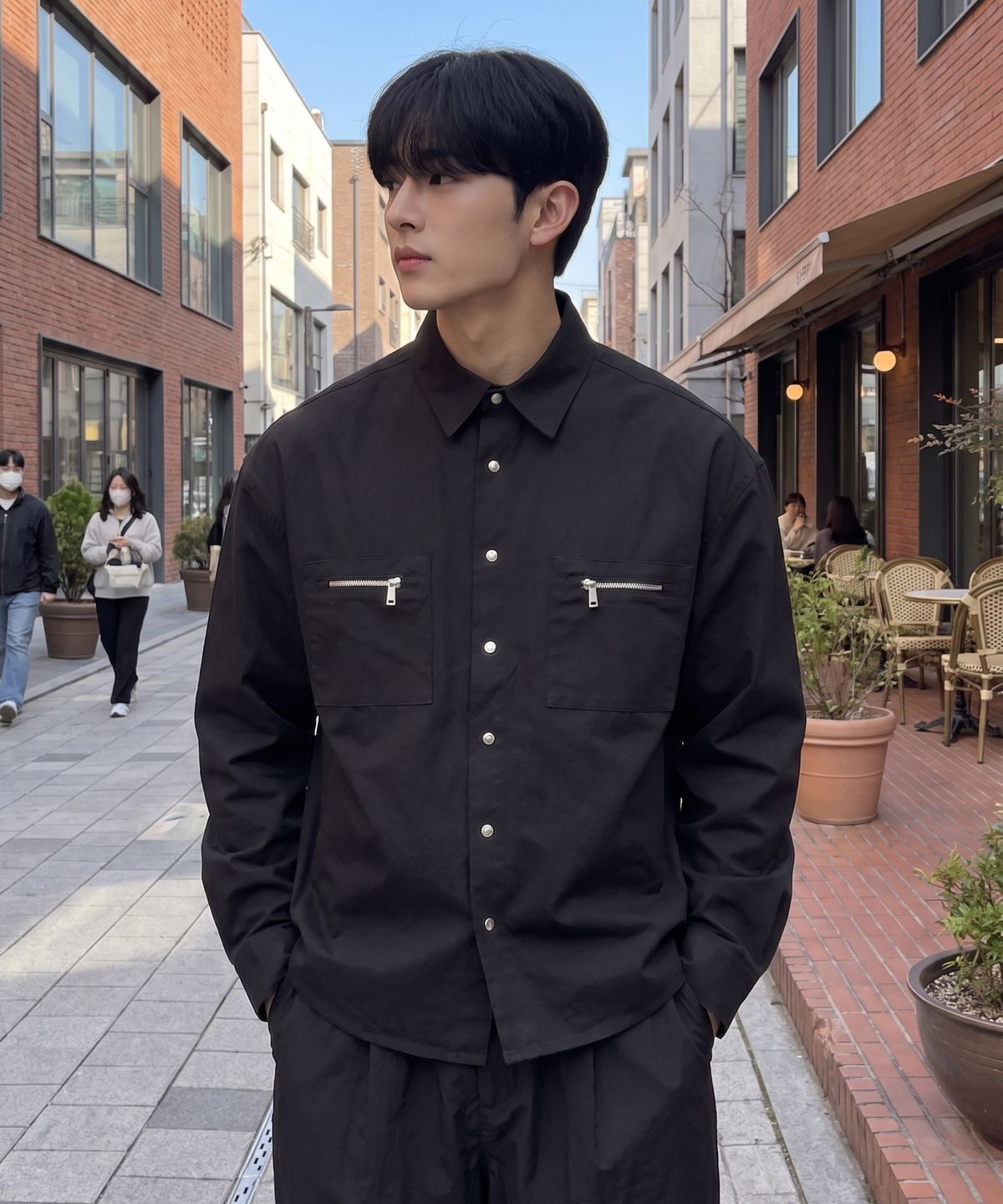 에르비노(HERVINO) 더블 지퍼포켓 셔츠자켓