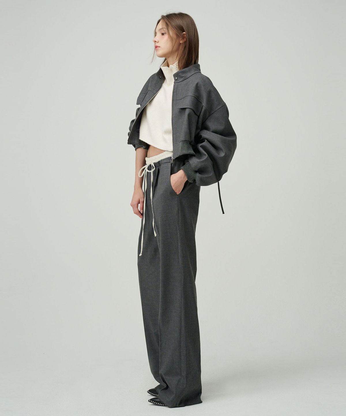 세컨드 아르무아(02ARMOIRE) Jamie Padded Jacket _ Ash Grey
