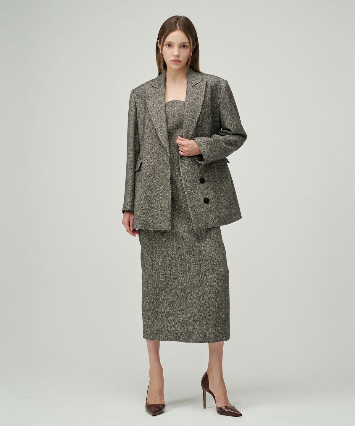 세컨드 아르무아(02ARMOIRE) Ines Jacket _ Dark Grey