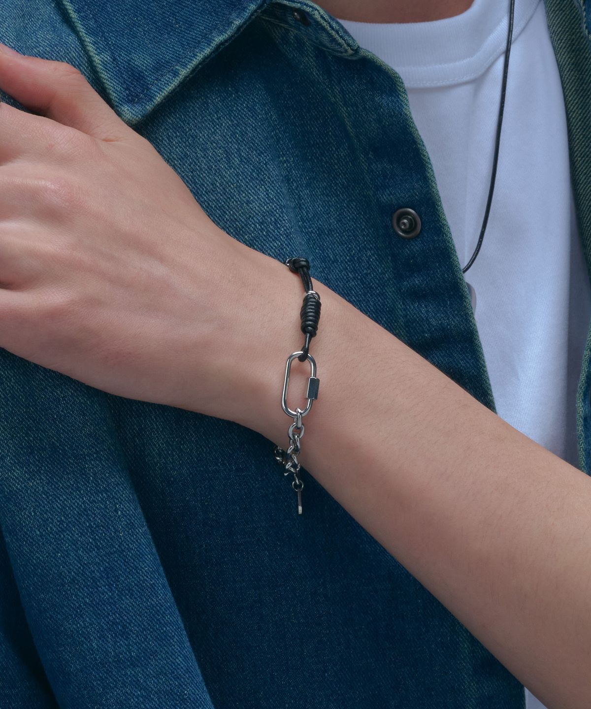 로맨티누어(ROMANTINUER) SN.172 Leather Chain Bracelet