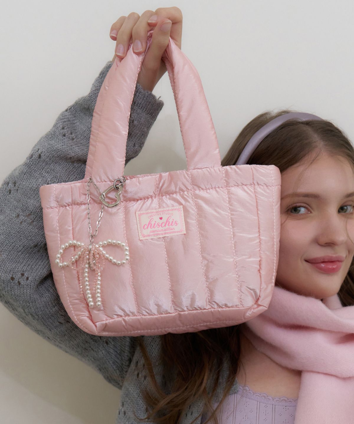 치스치스(CHISCHIS) CHISCHIS PADDING BAG - PINK
