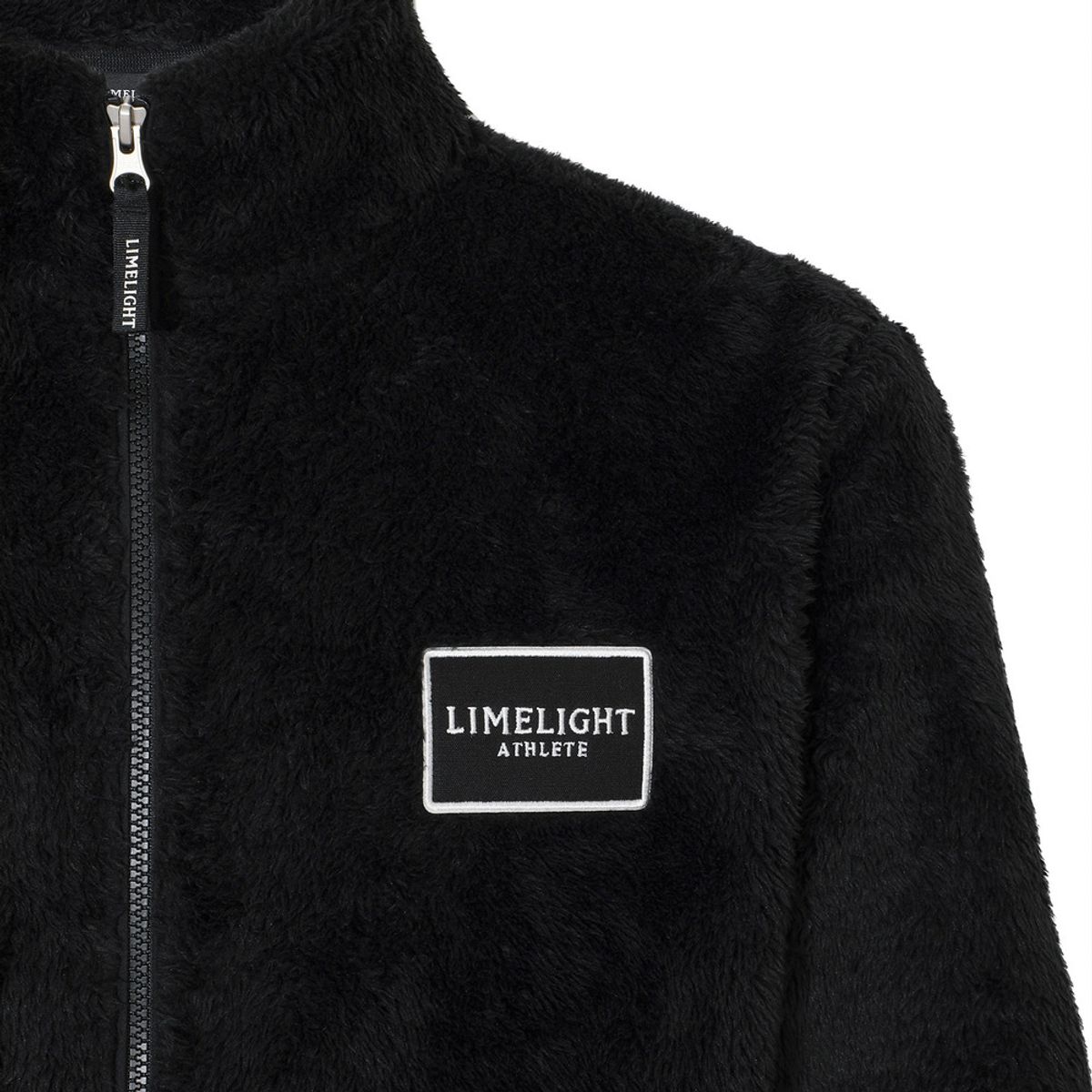 라임라잇 어패럴(LIMELIGHT APPAREL) 애슬릿 심플 로고 와펜 플리스 자켓 (블랙)
