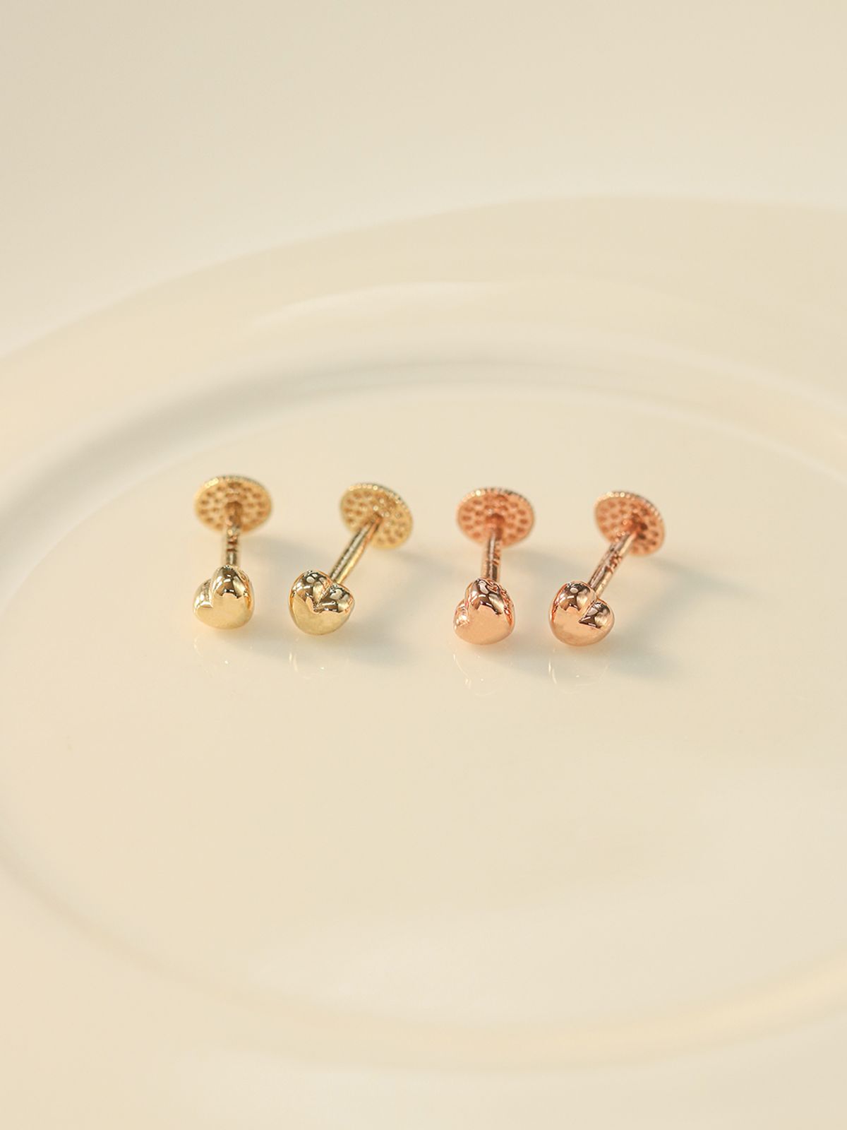 미니멀피어싱(MINIMALPIERCING) 14K 미니미 콩알 하트 라블렛 피어싱