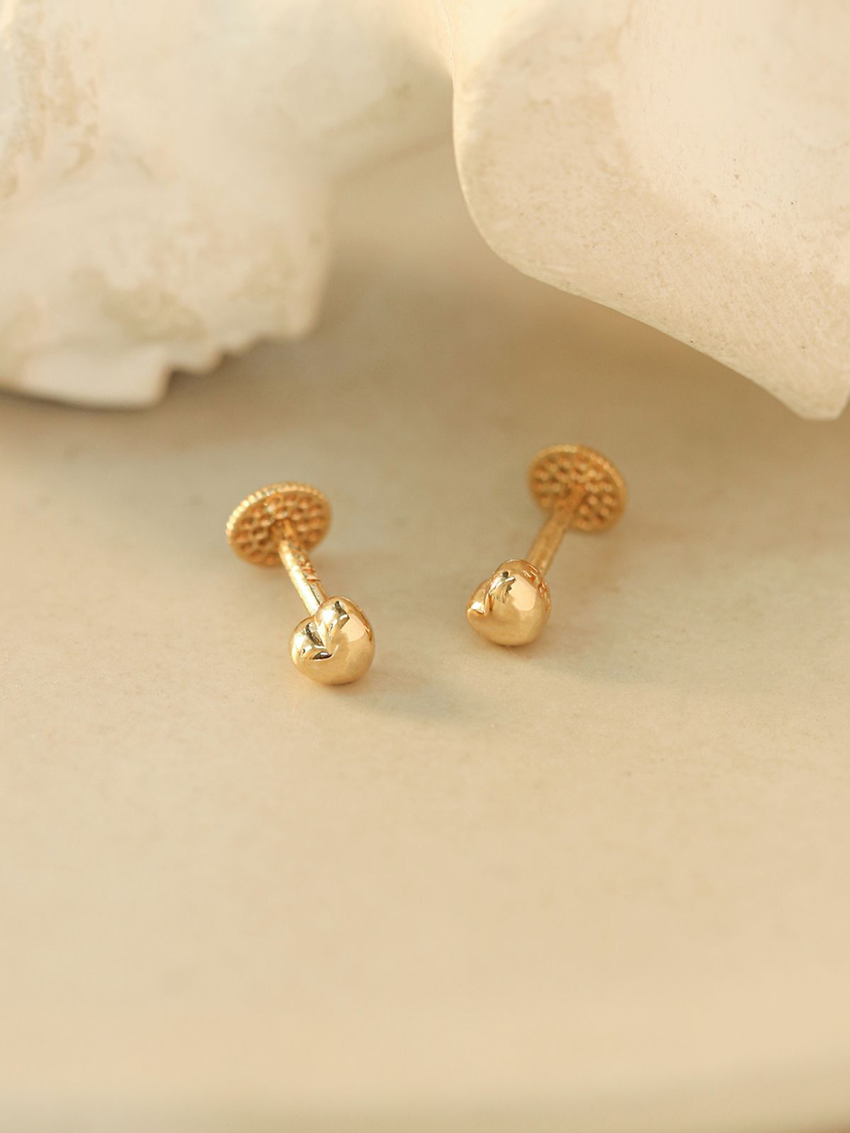 미니멀피어싱(MINIMALPIERCING) 14K 미니미 콩알 하트 라블렛 피어싱