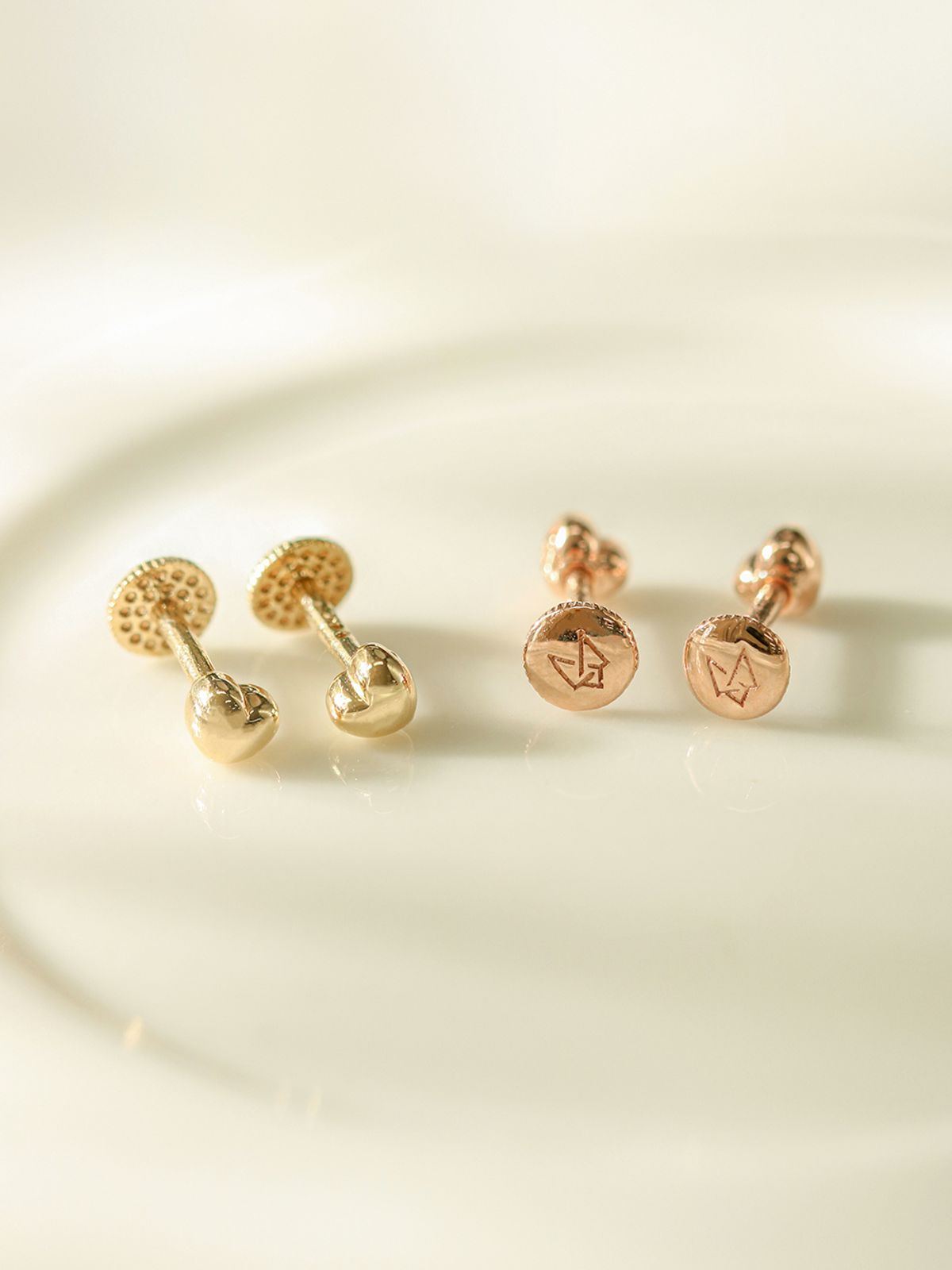 미니멀피어싱(MINIMALPIERCING) 14K 미니미 콩알 하트 라블렛 피어싱