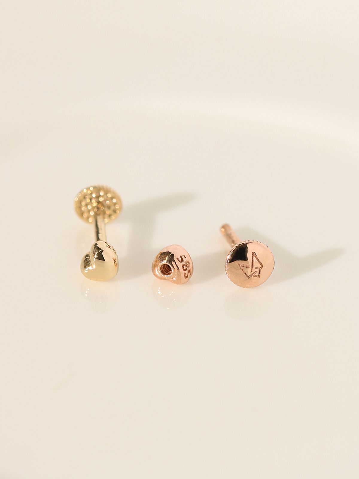 미니멀피어싱(MINIMALPIERCING) 14K 미니미 콩알 하트 라블렛 피어싱