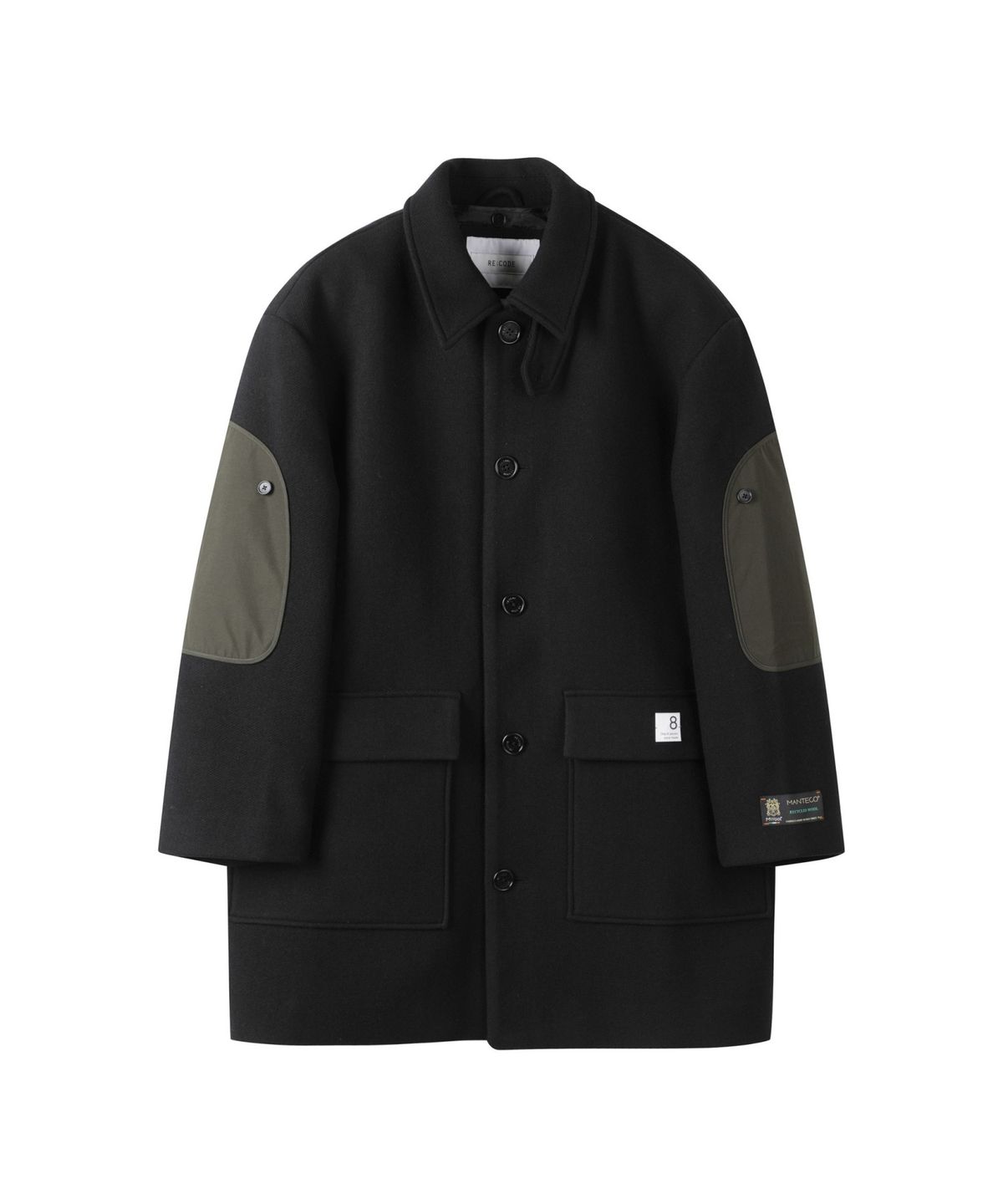 래코드(RECODE) Sleeve Patch Cargo Worker Half Coat_RKCAW24609BKX