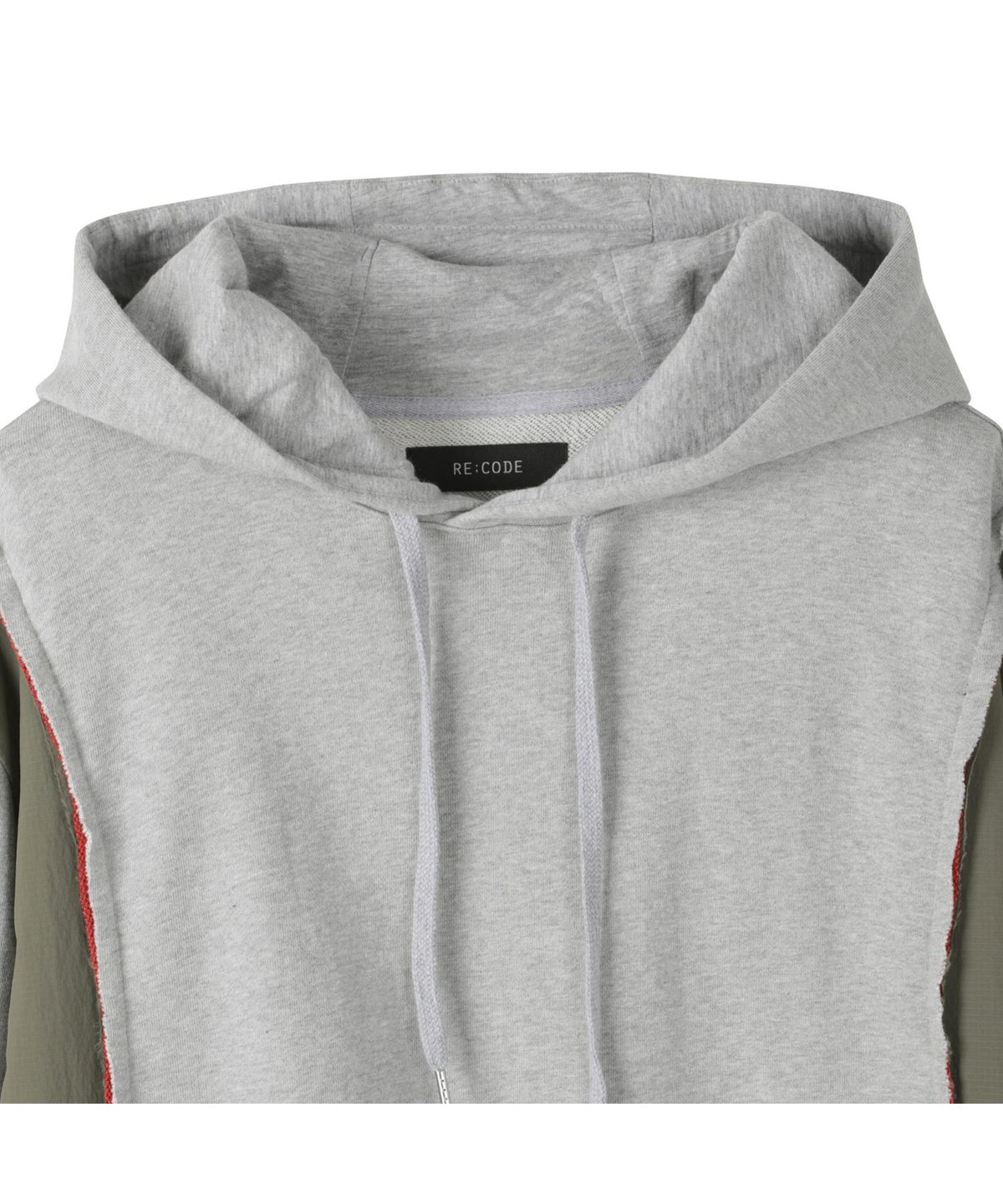 래코드(RECODE) Jacket Sleeve Mixed Hoodie_RKTAA24617GYX