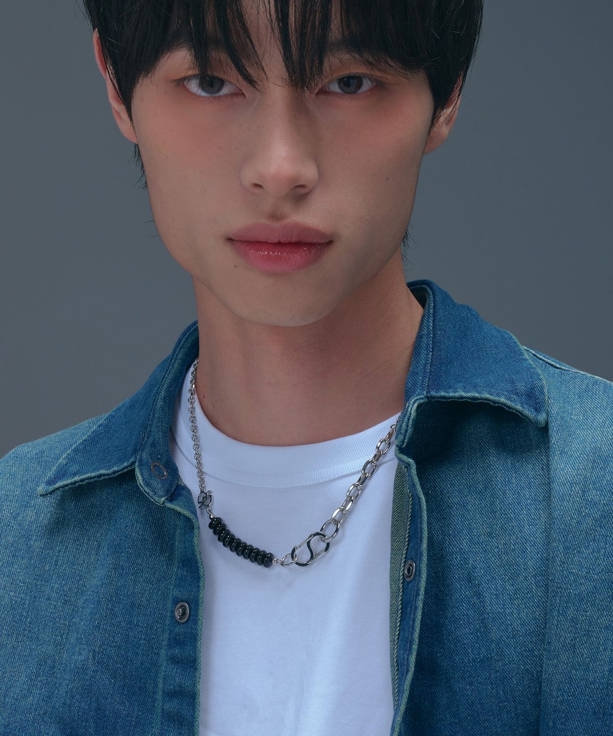 로맨티누어(ROMANTINUER) SN.185 Gemstone S-Clip Necklace