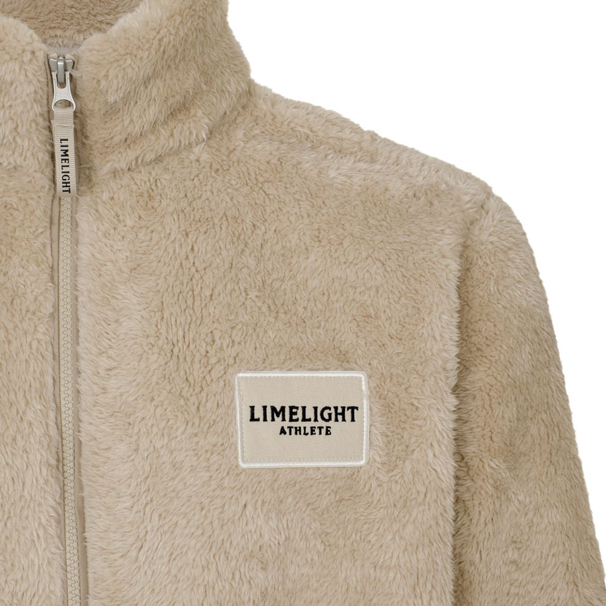 라임라잇 어패럴(LIMELIGHT APPAREL) 애슬릿 심플 로고 와펜 플리스 자켓 (샌드)
