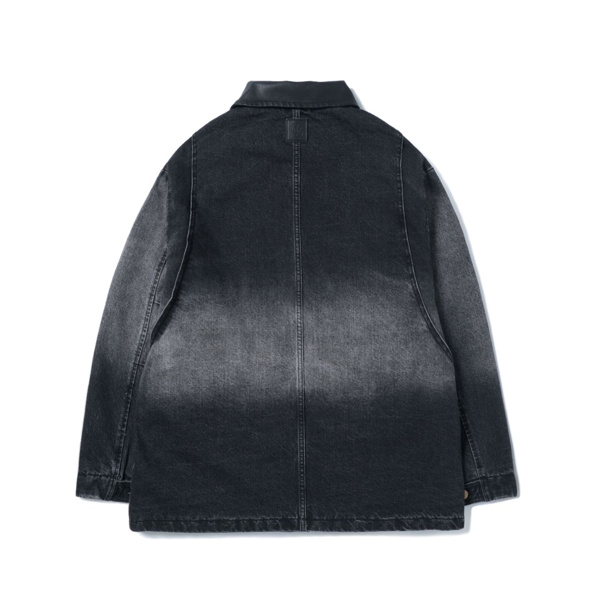 노드(NOD) Leather Collar Vintage jacket (Black denim)